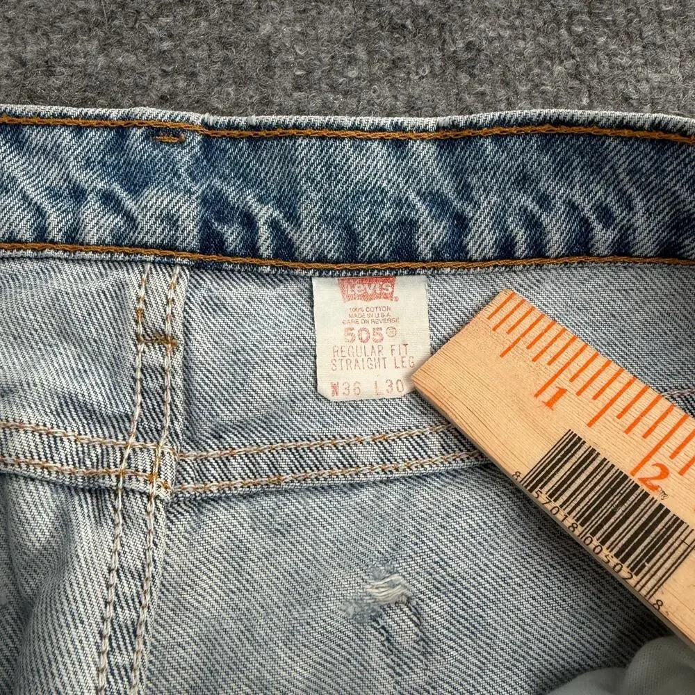 Vintage 90s Levi's 505 Orange Tab Jeans Mens 36x30 Regular Fit Straight Leg USA